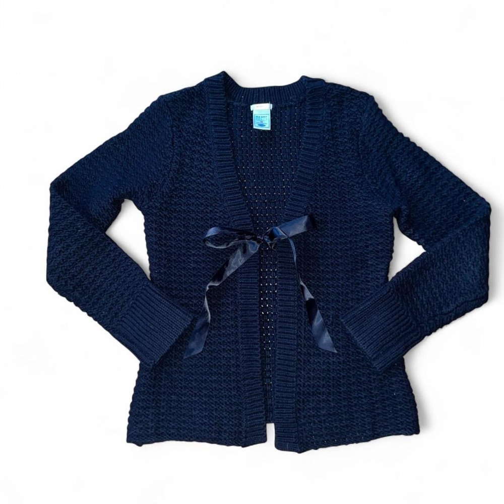 Old Navy Black Women's Knit Sweater with Ribbon Detail, size M